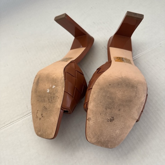 Aphrodite Tan Woven Heeled Mules - Picture 5 of 7